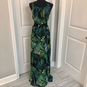 Tropical Sheer Maxi Dress